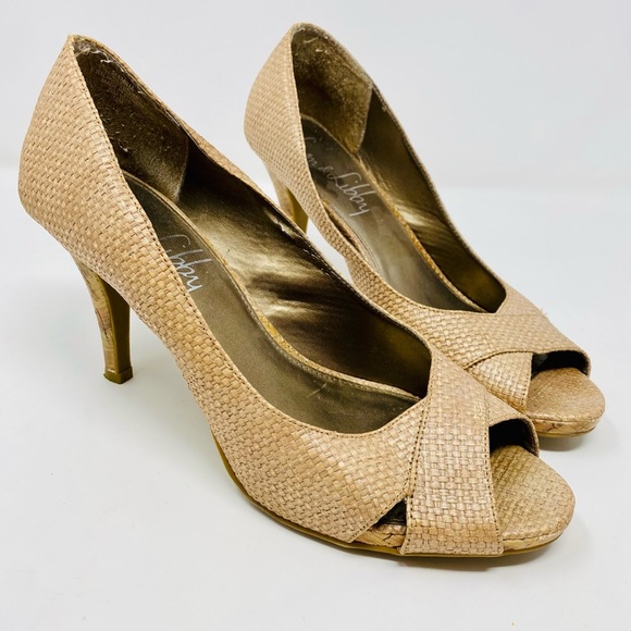 Women’s Elegant Peep-Toe Heels Size 10 - Picture 1 of 11